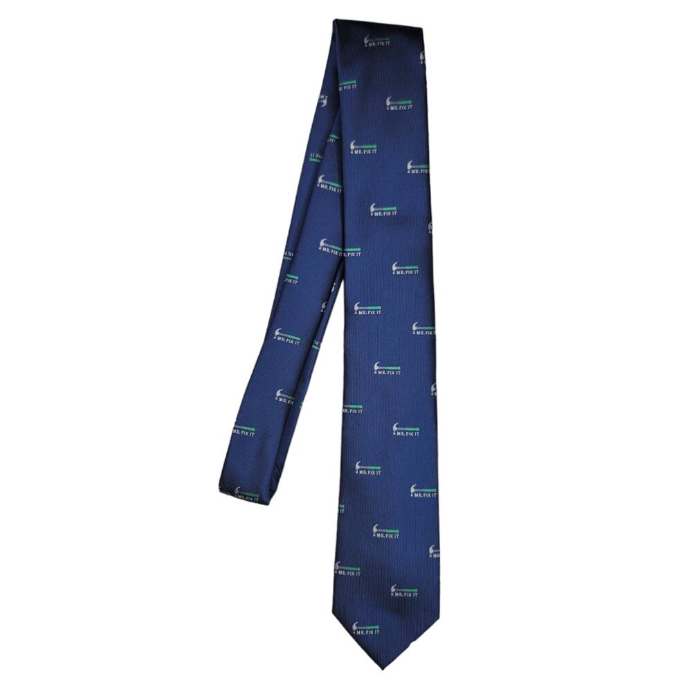 Mr. Fix It Tie Hammer Blue Men's Necktie Polyester